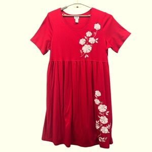 Only Necessities Cottagecore Maxi Dress Red 1X